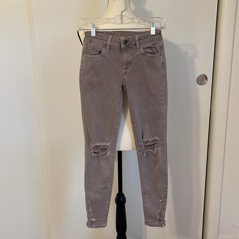 American Eagle Outfitters Size 0 Ne(X)t Level Stretch Jeans Light Brown Taupe